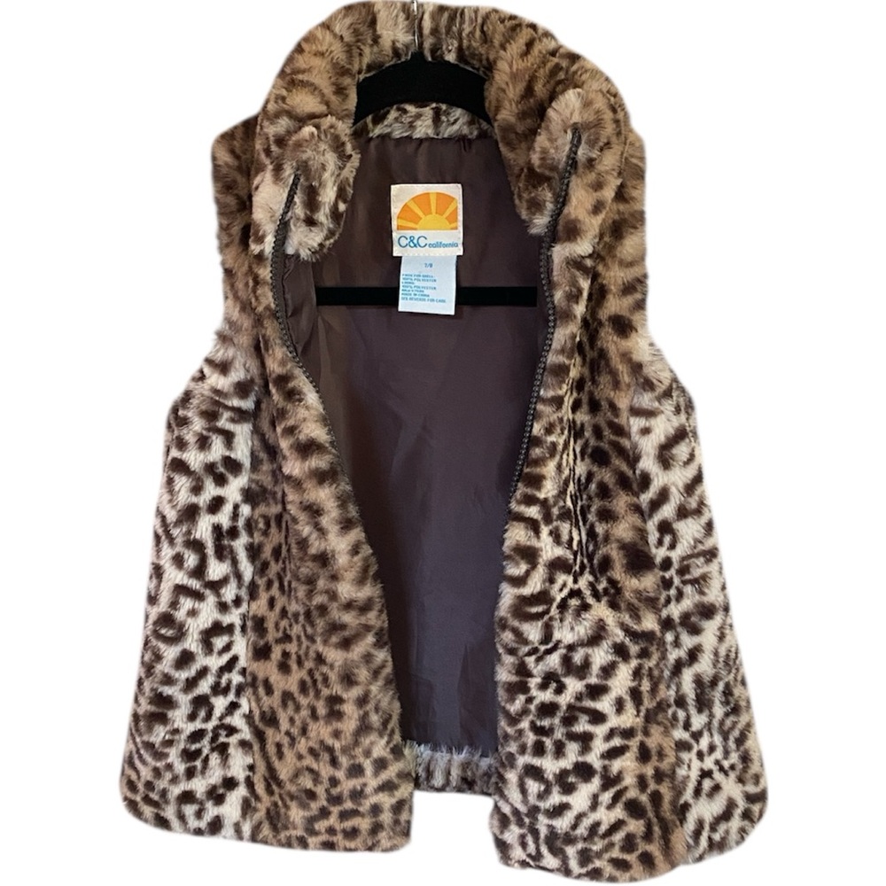 Girls C&C California Faux Fur Vest Size 7/8